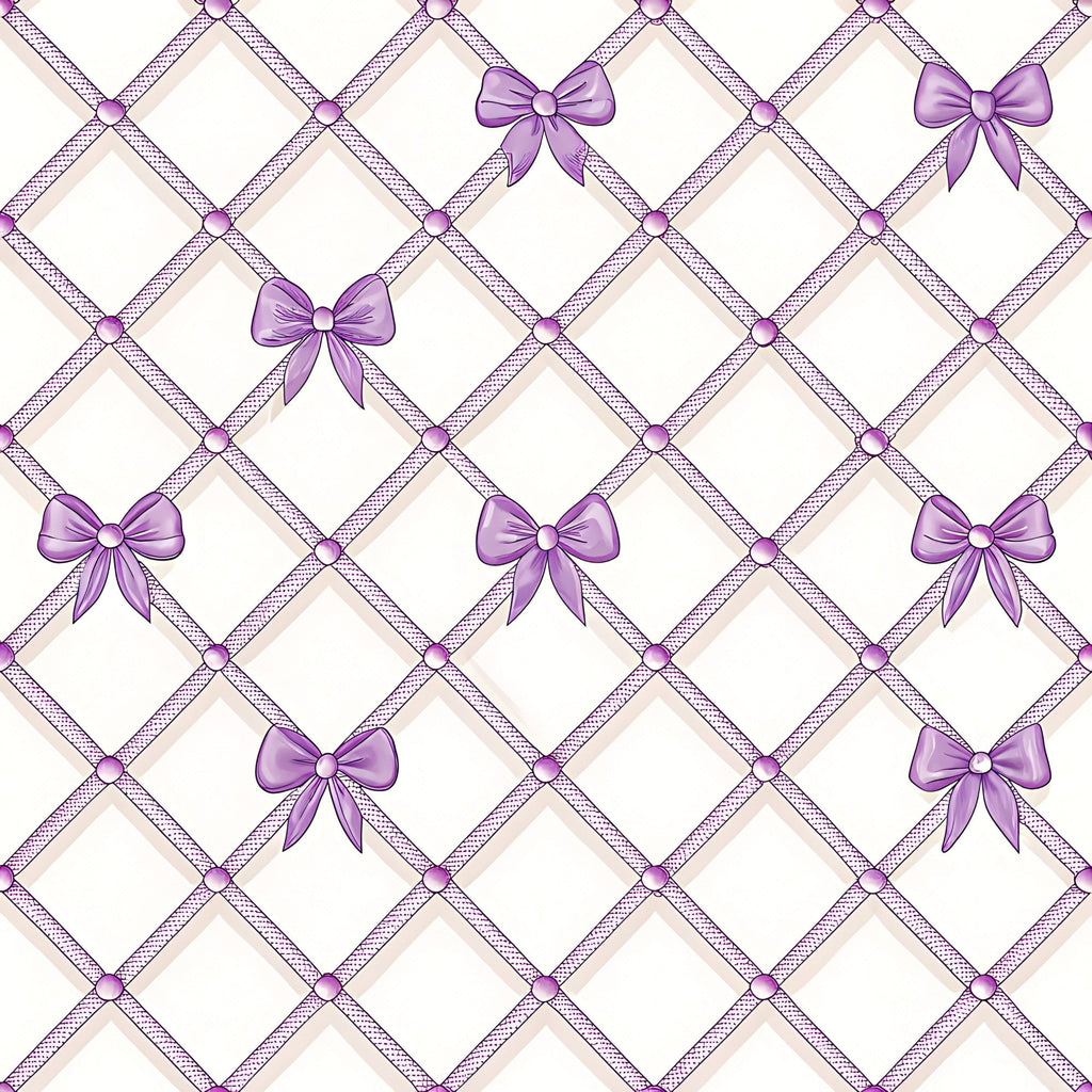 Lilac Ribbon Trellis Pattern 25 Minky Fabric
