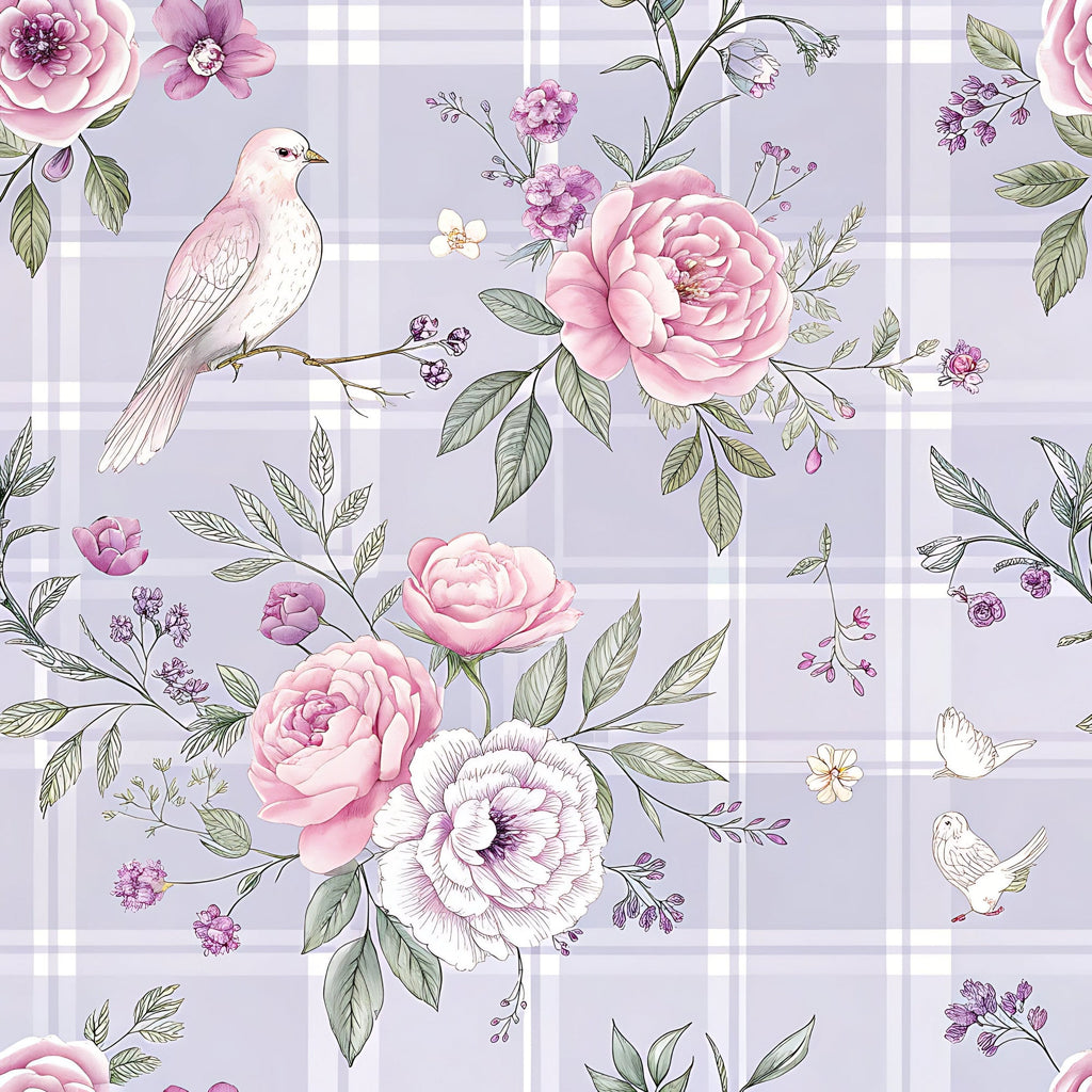 Lilac Ribbon Trellis Pattern 6 Minky Fabric
