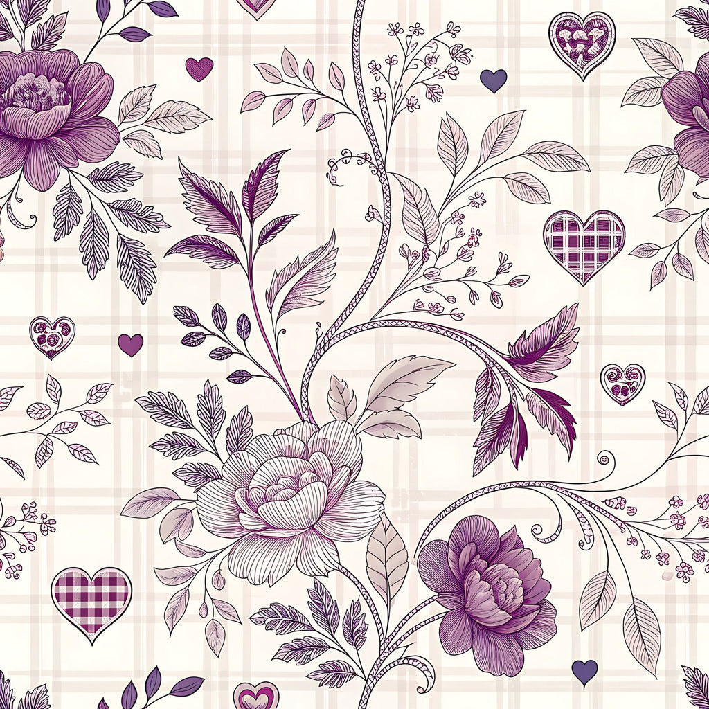 Lilac Ribbon Trellis Pattern 7 Minky Fabric