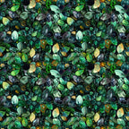green leaves, emerald tones, forest green, sage green, lime green, yellow accents, botanical pattern, leaf motifs, nature design, seamless repeat,, fabric panel, overlapping leaves, watercolor style, organic shapes, verdant foliage, natural elements, craft fabric, sewing material, botanical print