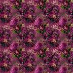 purple, magenta, burgundy, floral pattern, roses, peonies, hydrangeas, botanical design, vintage flowers,, fabric panel, romantic blooms, garden flowers, layered florals, rich purples, flower bouquets, ornate floral, luxurious blooms, deep violet, antique rose