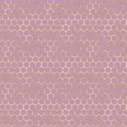 purple, mauve, gold, yellow, hexagon pattern, honeycomb, geometric, bee-inspired,, fabric panel, repeating pattern, nature motif, hive design, lavender background, golden outlines, modern geometric, crafting material, sewing fabric, beehive structure, tessellation