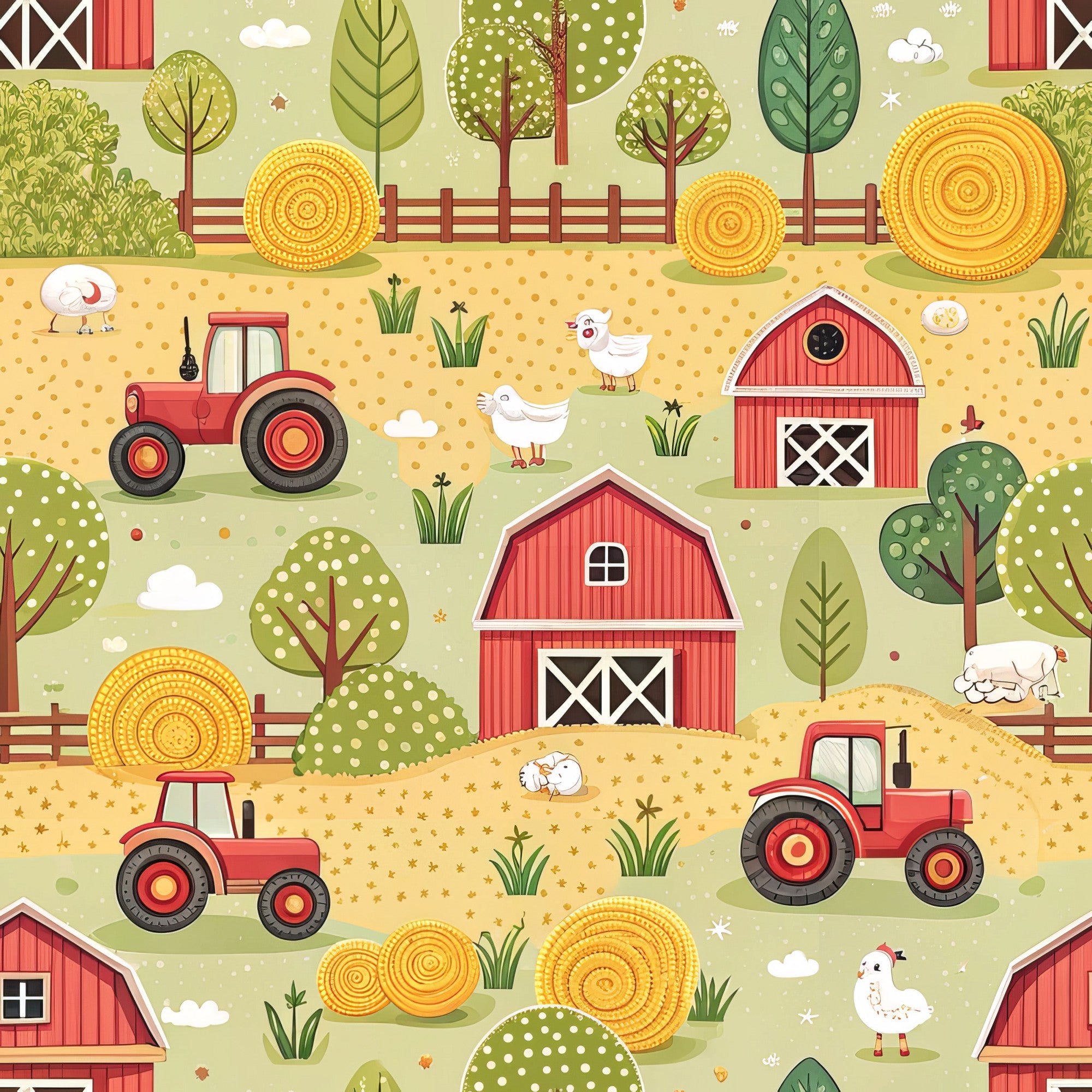 Countryside Charm Pattern 2 Minky Fabric