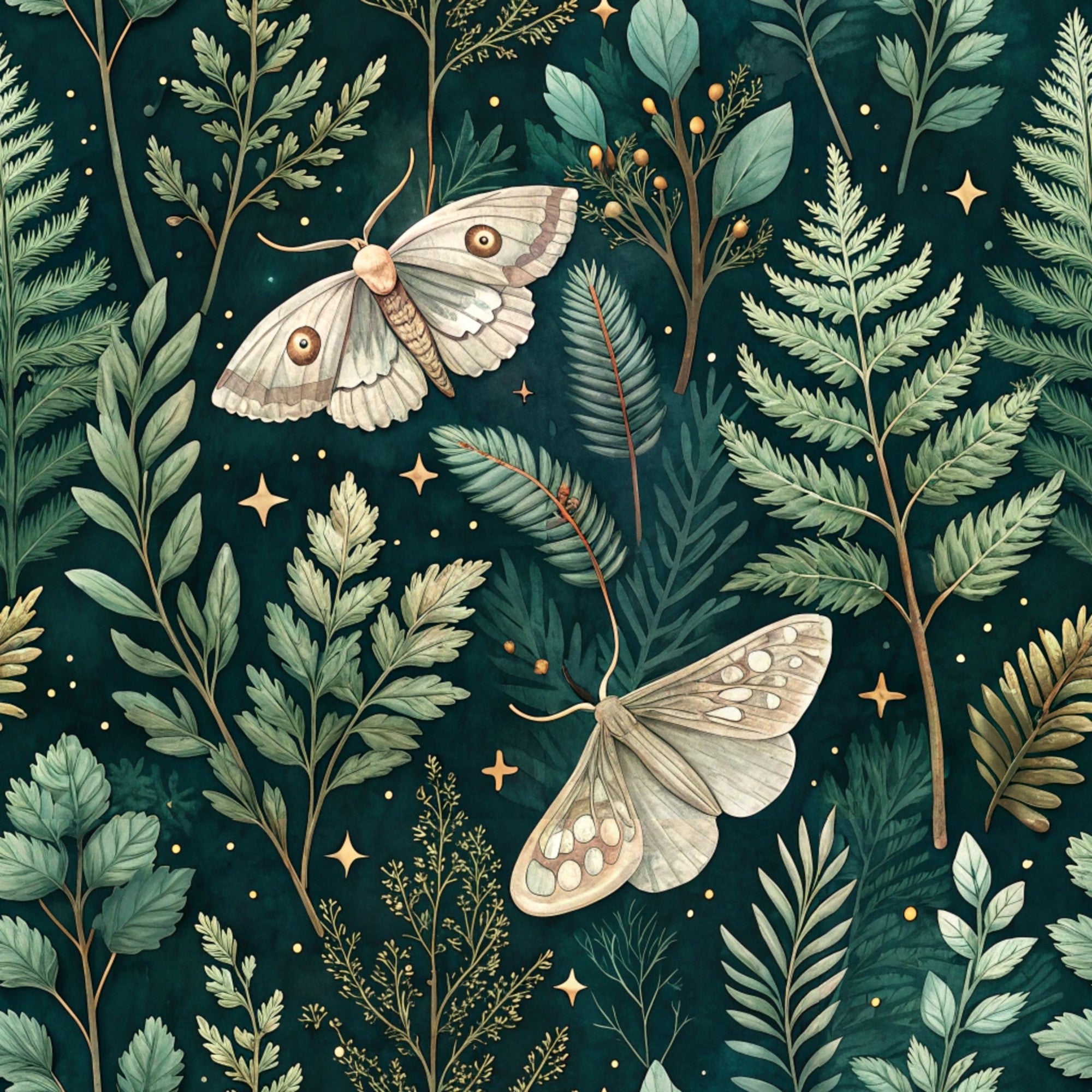 Magical Forest Moth Pattern 10 Minky Fabric