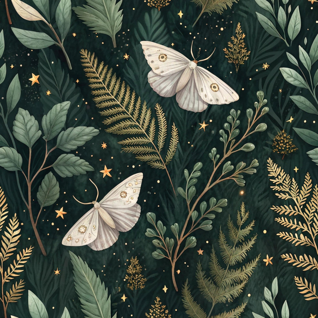 Magical Forest Moth Pattern 11 Minky Fabric