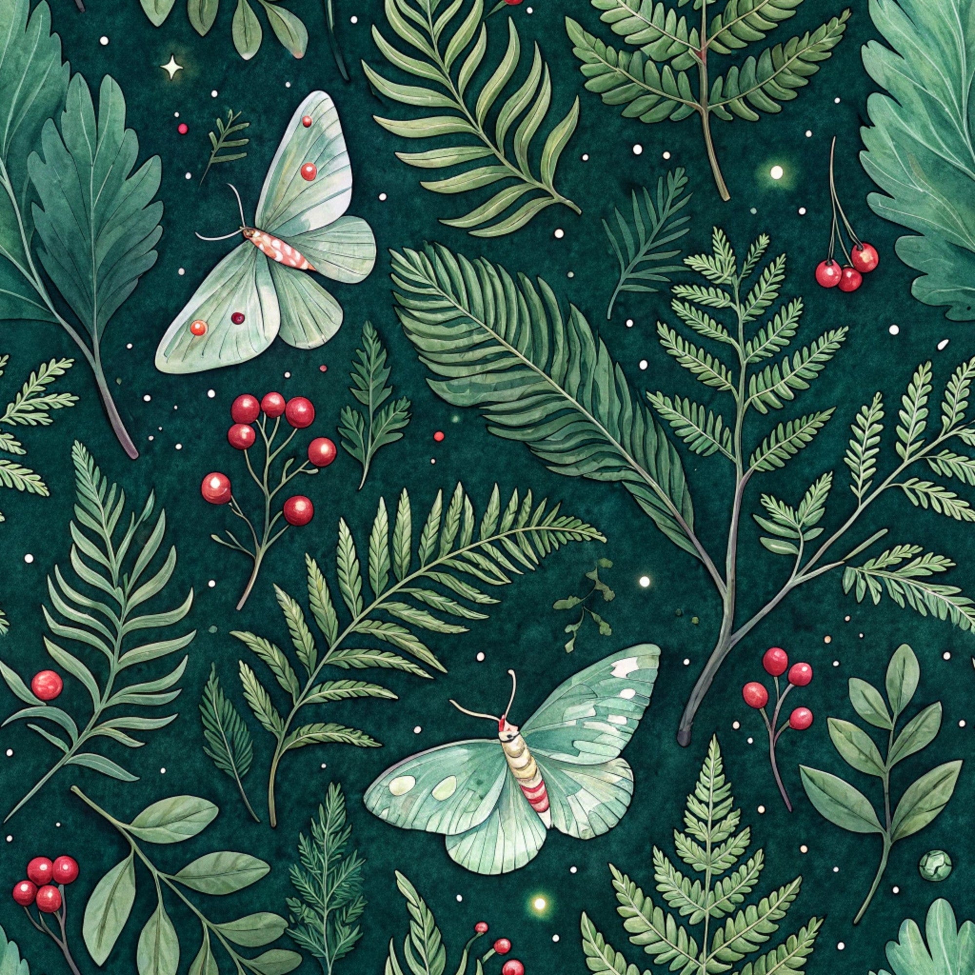 Magical Forest Moth Pattern 12 Minky Fabric