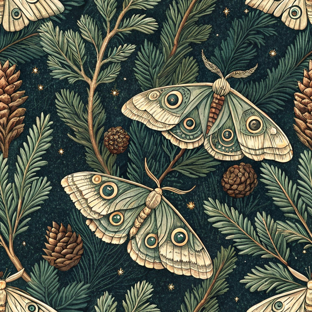 Magical Forest Moth Pattern 1 Minky Fabric