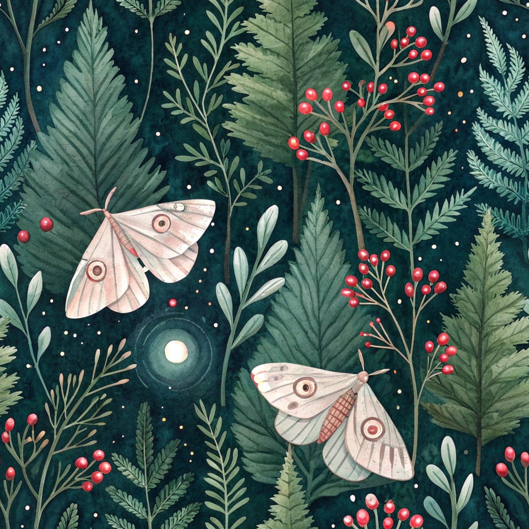 Magical Forest Moth Pattern 2 Minky Fabric