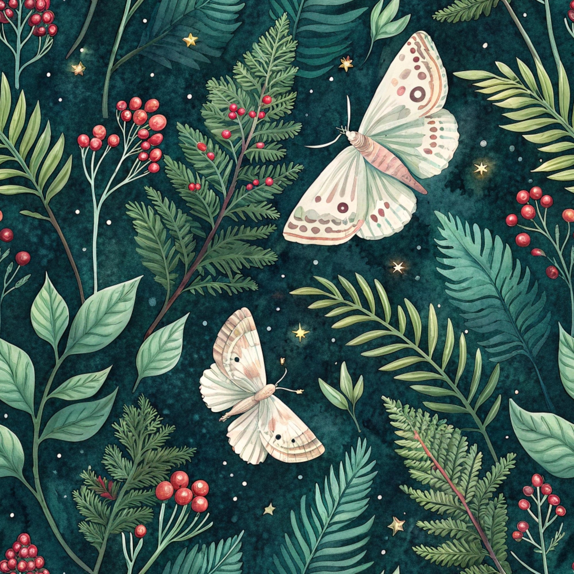 Magical Forest Moth Pattern 3 Minky Fabric
