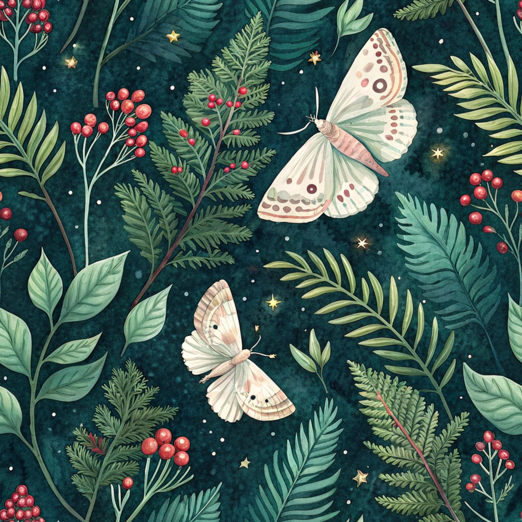 Magical Forest Moth Pattern 3 Minky Fabric