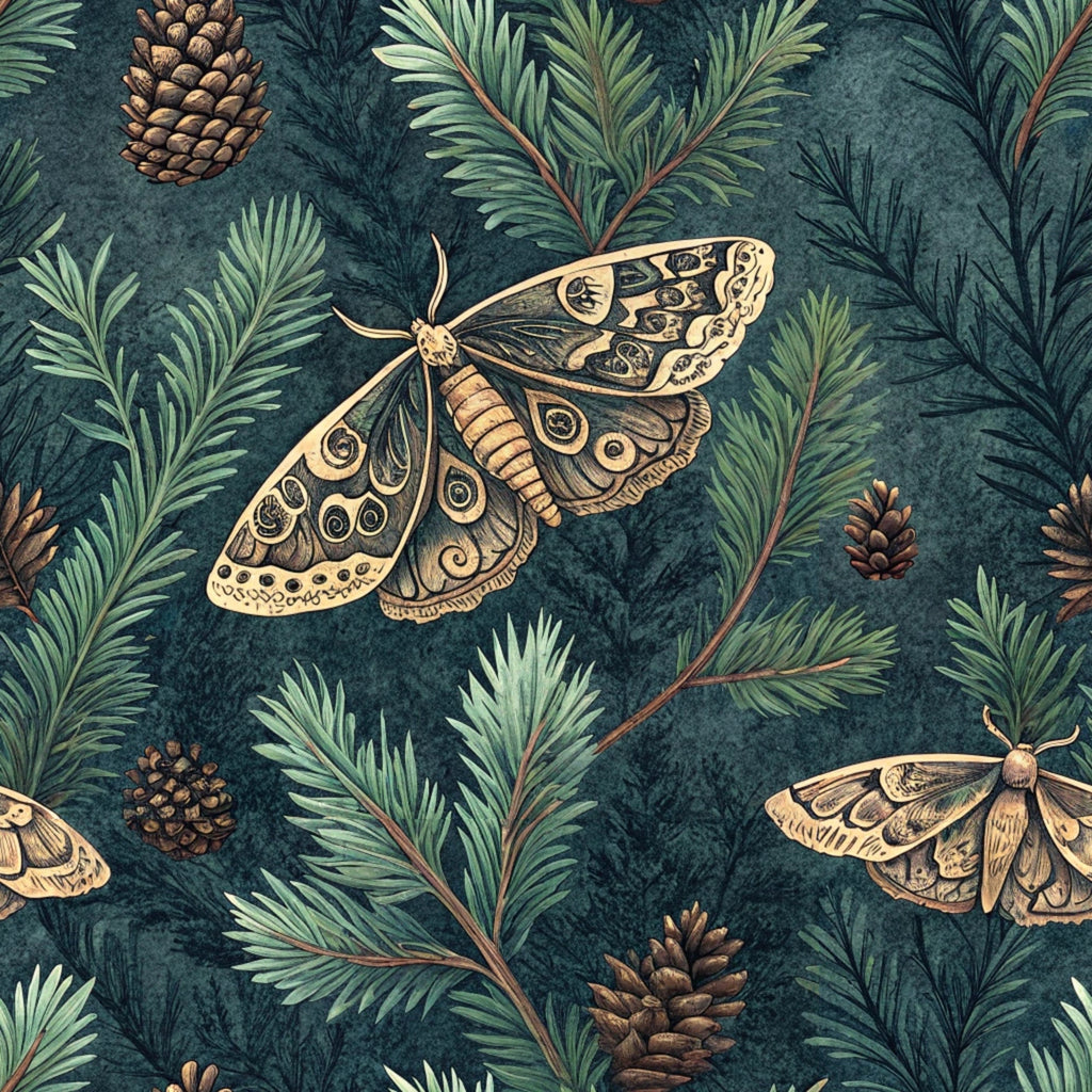 Magical Forest Moth Pattern 4 Minky Fabric