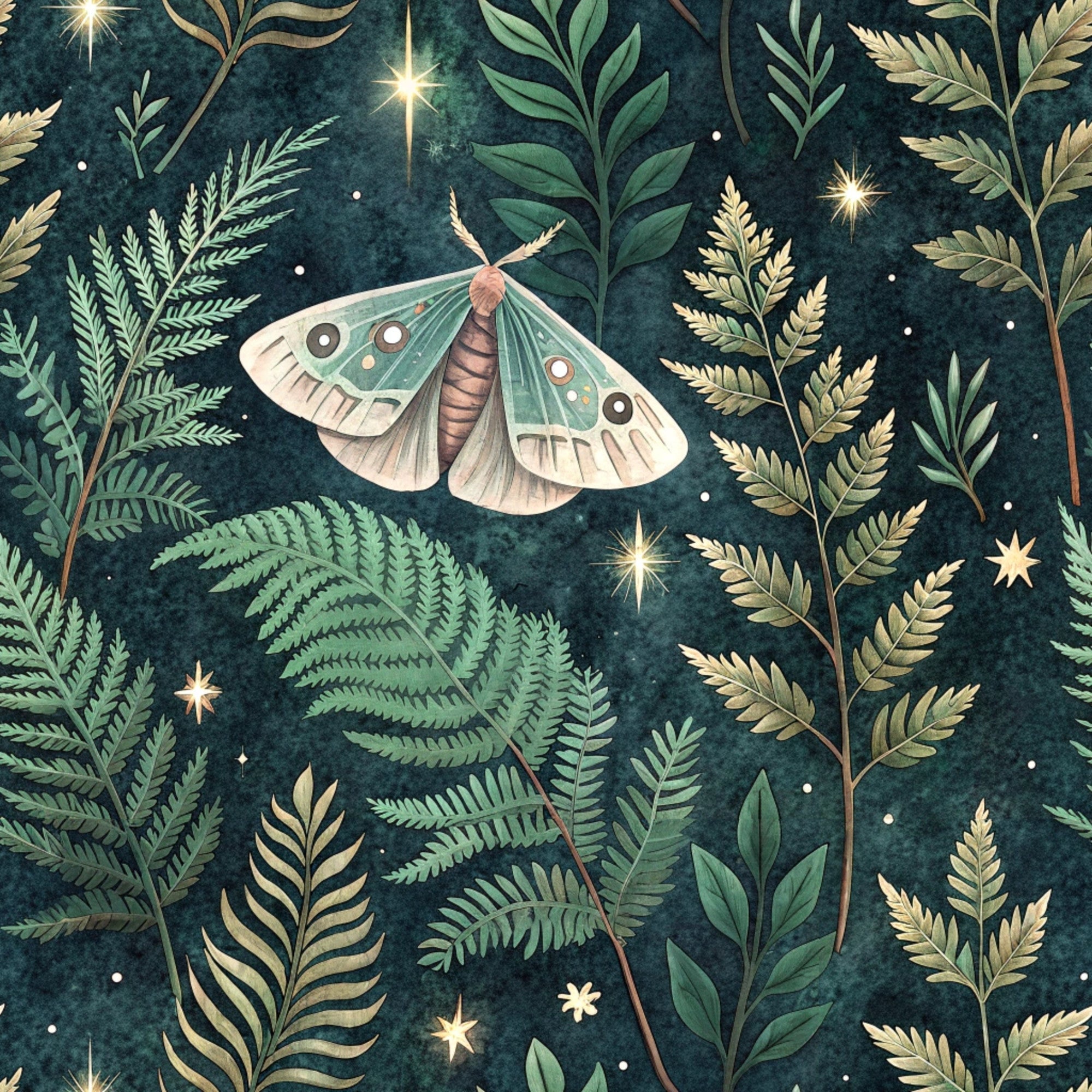 Magical Forest Moth Pattern 5 Minky Fabric