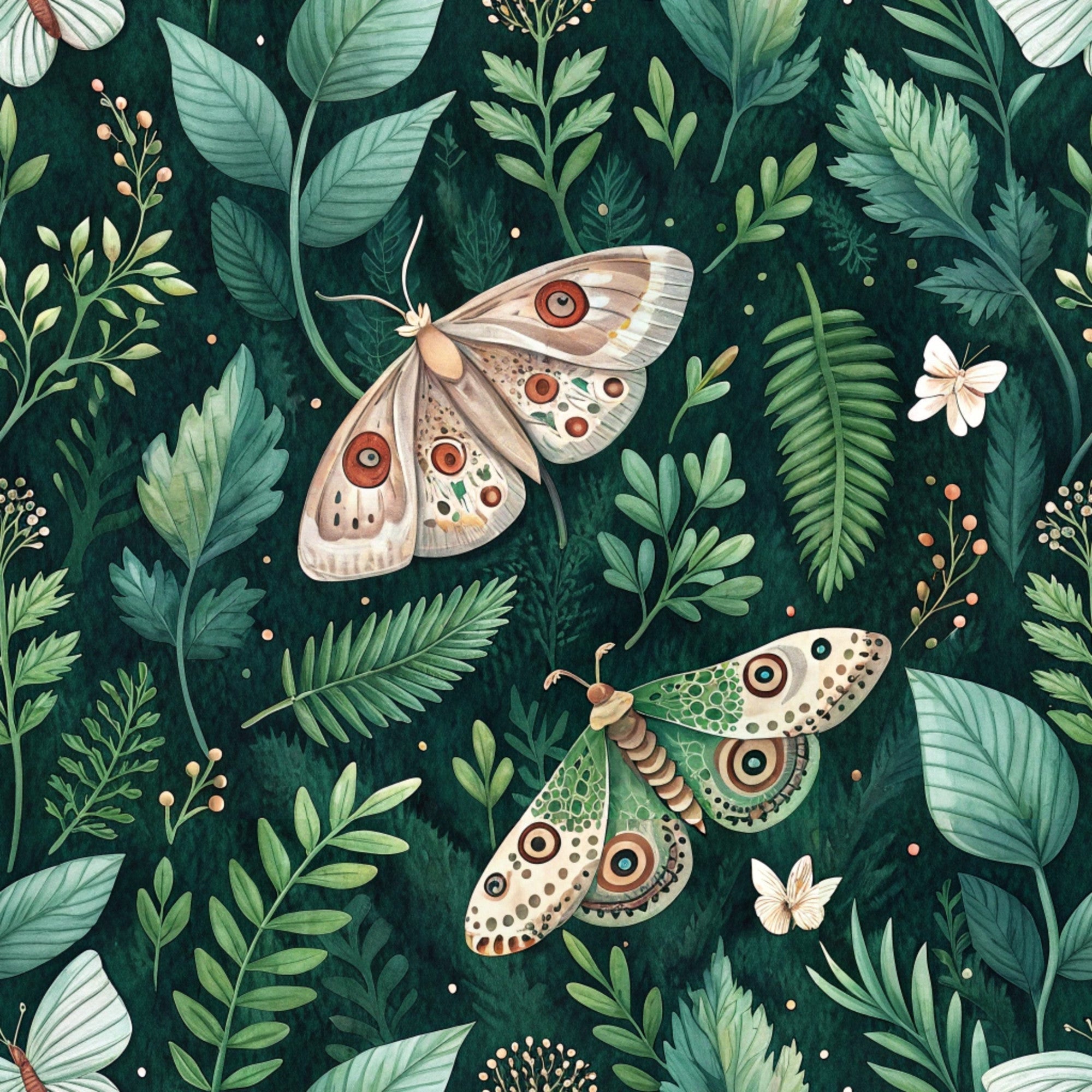 Magical Forest Moth Pattern 7 Minky Fabric
