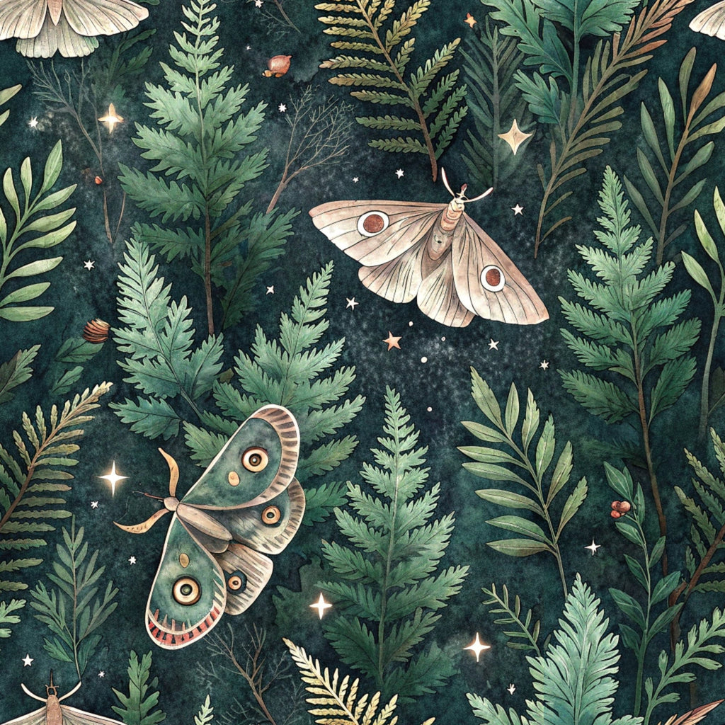 Magical Forest Moth Pattern 8 Minky Fabric