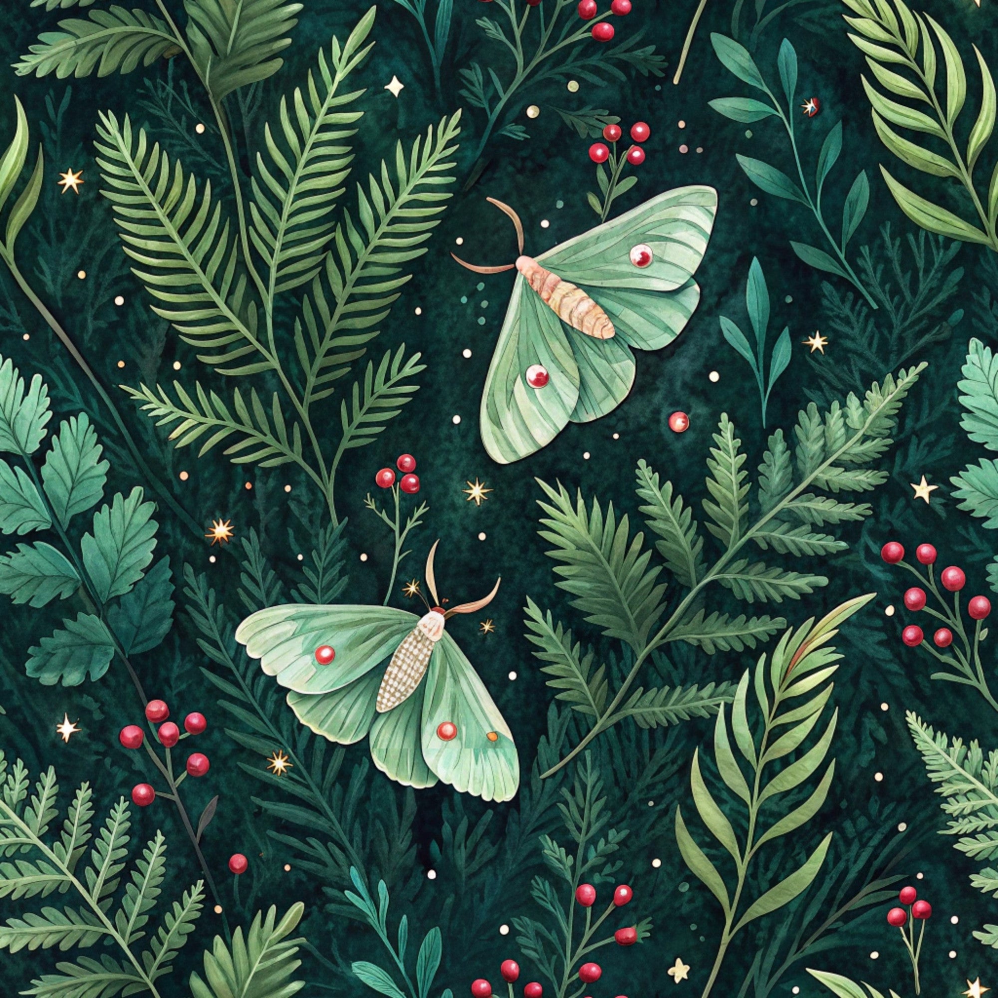 Magical Forest Moth Pattern 9 Minky Fabric