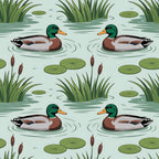 Drakes and Lilies Pattern 1 Minky Fabric