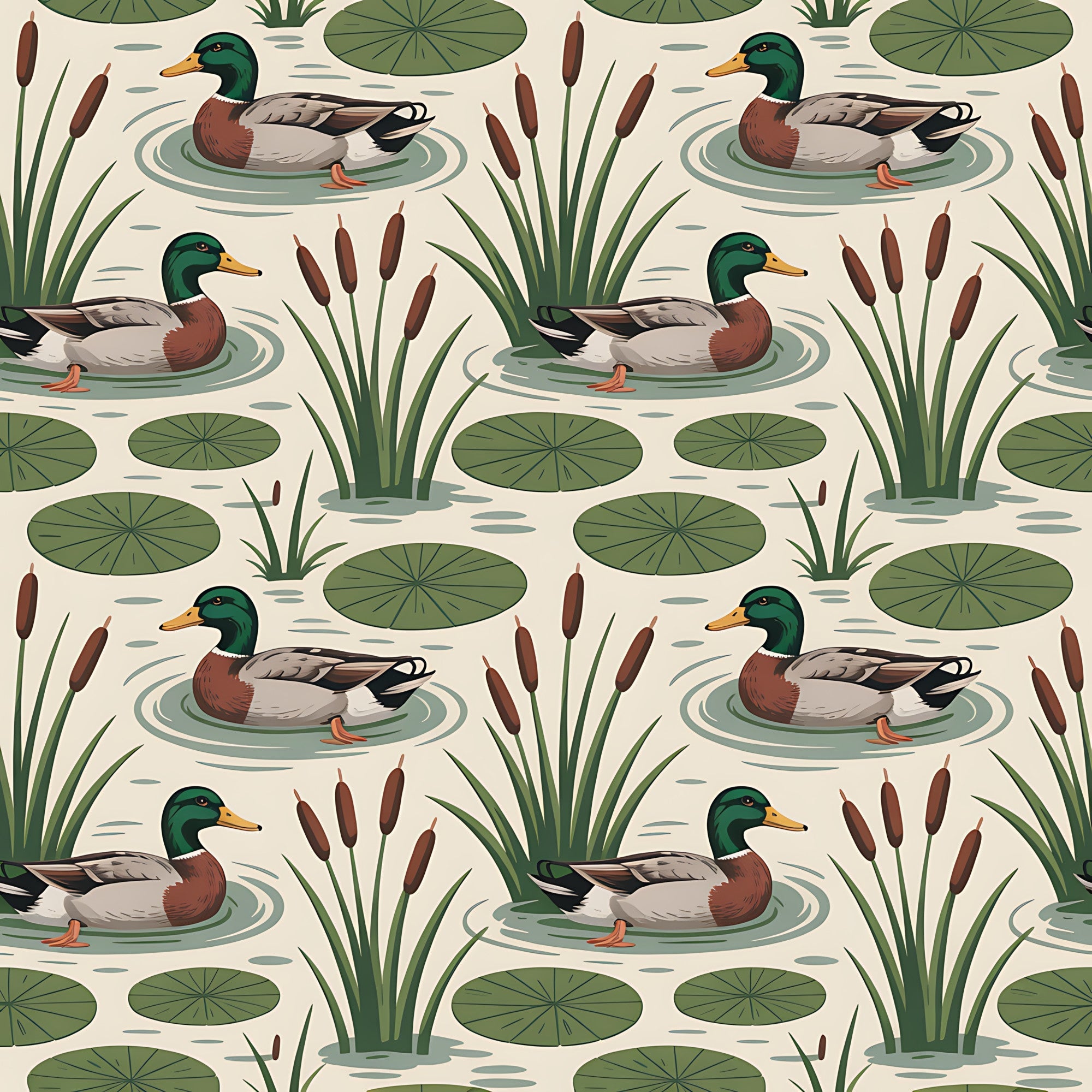 Drakes and Lilies Pattern 17 Minky Fabric
