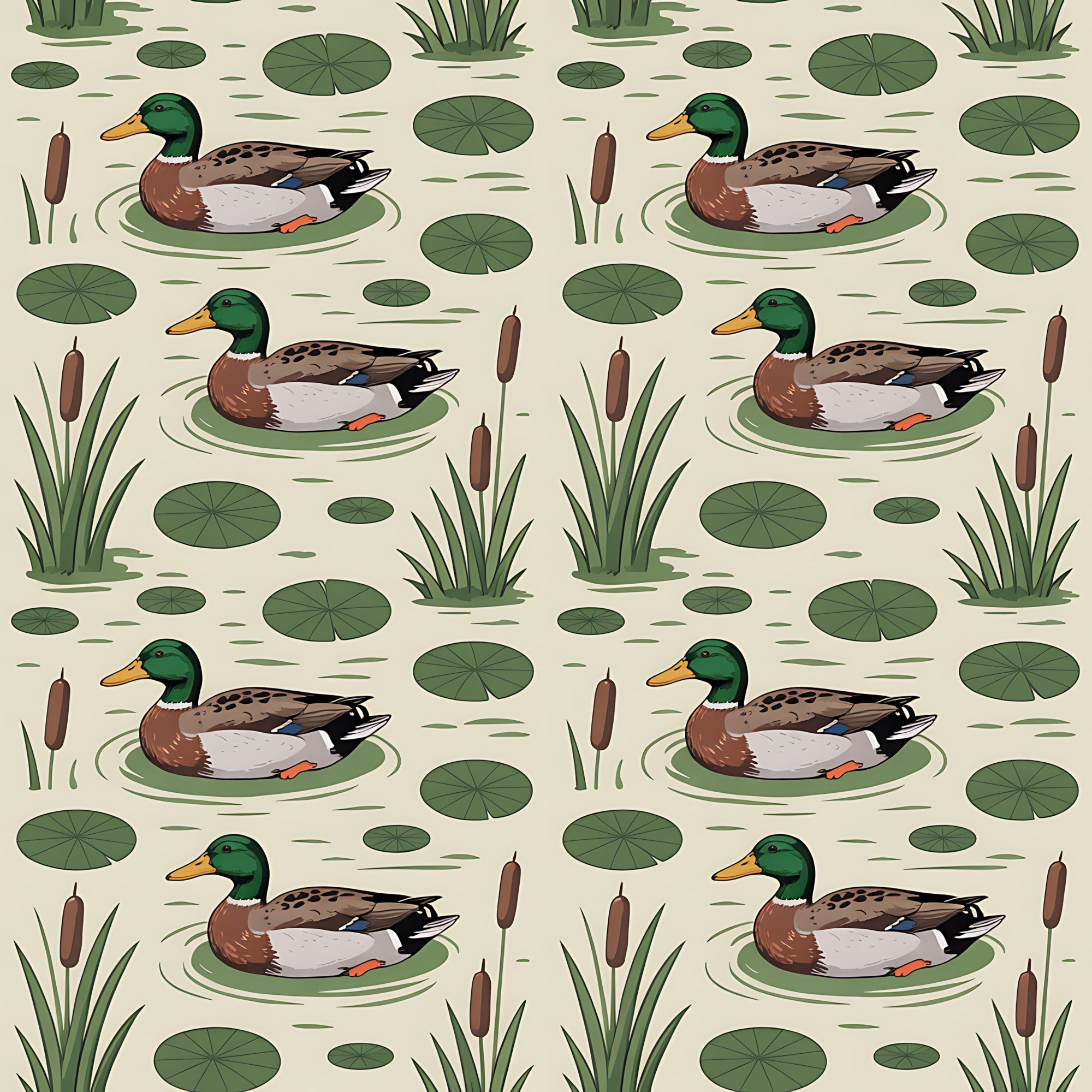 Drakes and Lilies Pattern 18 Minky Fabric
