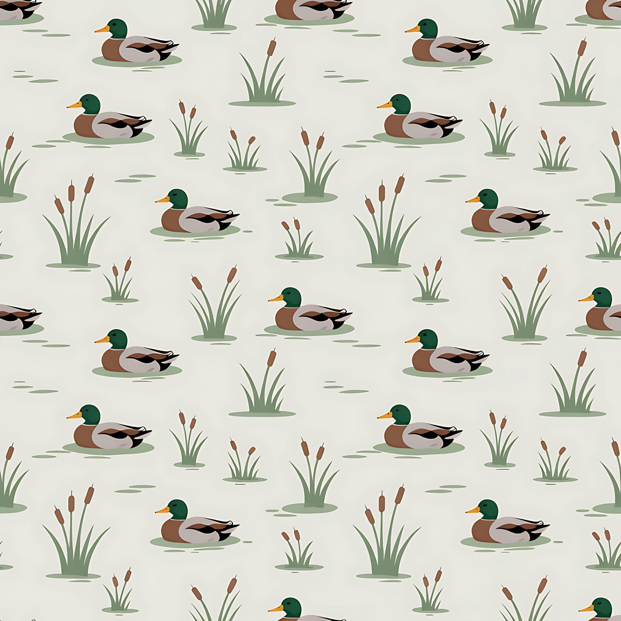 Drakes and Lilies Pattern 19 Minky Fabric
