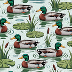 Drakes and Lilies Pattern 2 Minky Fabric