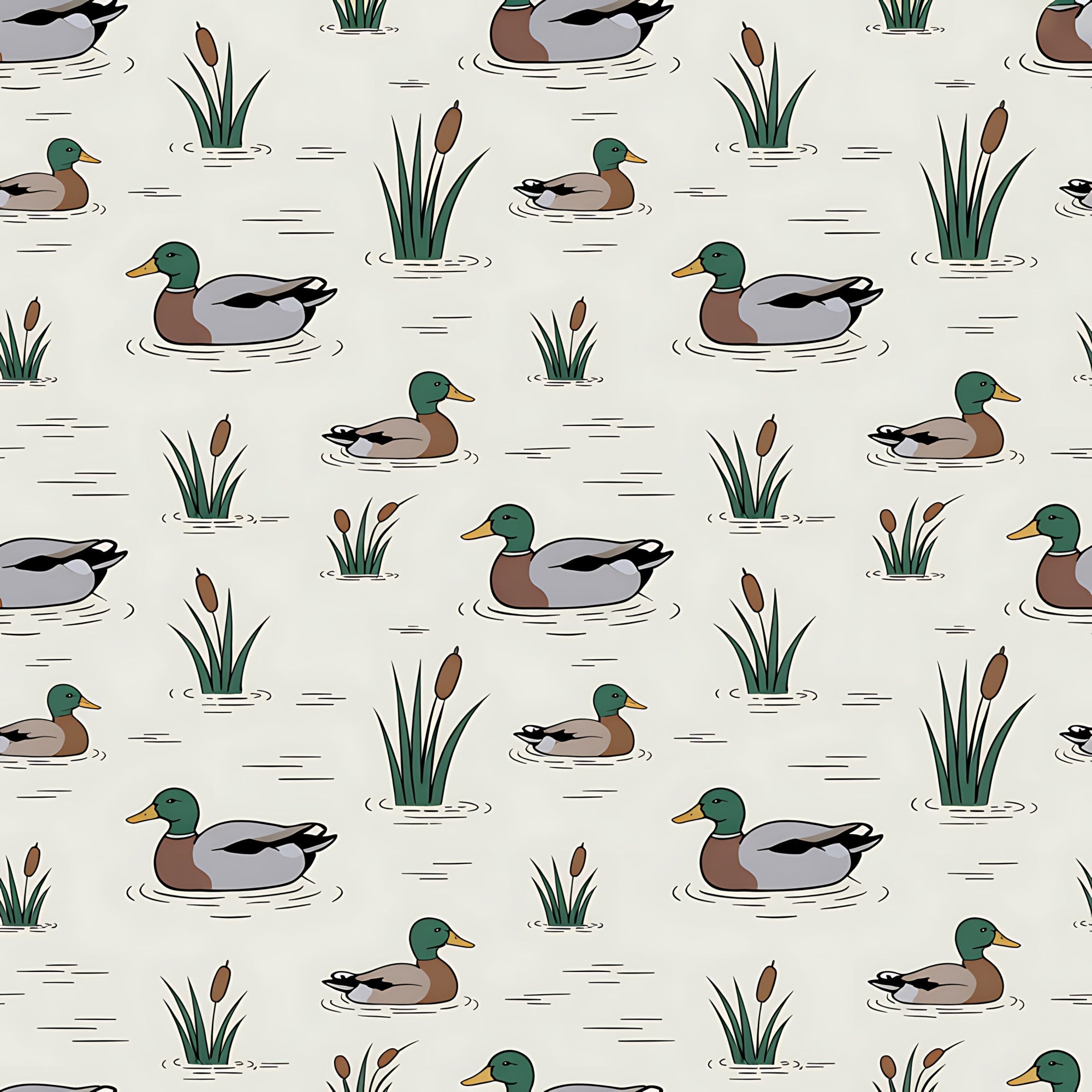 Drakes and Lilies Pattern 20 Minky Fabric