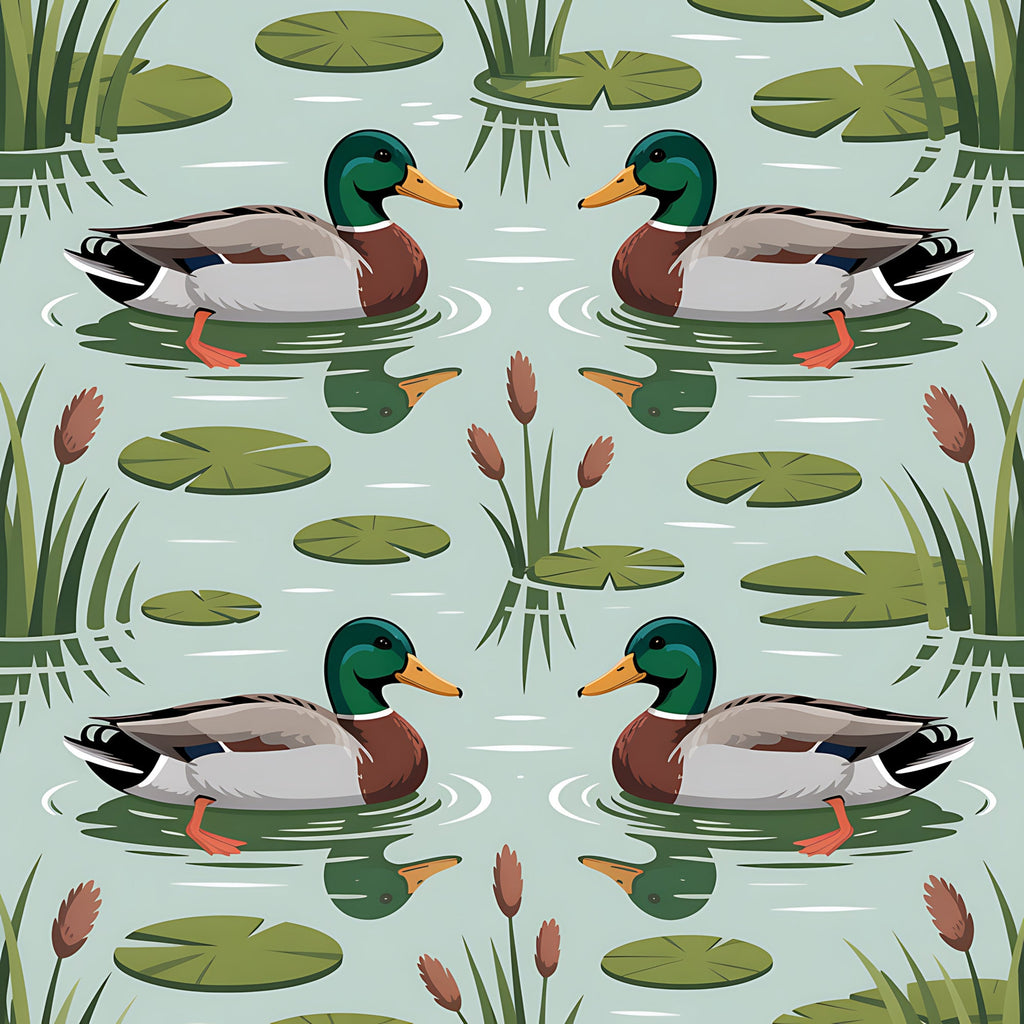 Drakes and Lilies Pattern 23 Minky Fabric