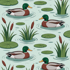 Drakes and Lilies Pattern 3 Minky Fabric