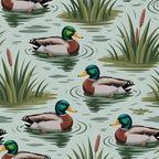 Drakes and Lilies Pattern 9 Minky Fabric