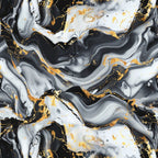 marble texture, swirled pattern, black, white, gray, gold accents, metallic details, abstract design, fluid lines, marbled effect,, fabric panel, luxurious appearance, organic swirls, mineral veining, contemporary style, flowing movement, elegant pattern, stone-like texture