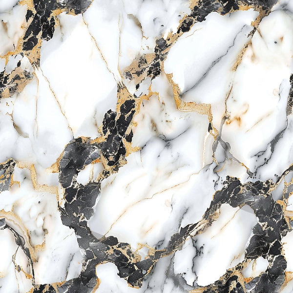 white marble, black veining, gold accents, luxury pattern, abstract design, geometric texture, modern aesthetic,, fabric panel, sophisticated palette, mineral texture, stone pattern, elegant veining, contemporary style, metallic highlights, natural formation, artistic swirls, premium fabric, decorative material