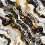 black, white, gold, marble pattern, swirled design, abstract art, fluid texture, metallic accents, contemporary style, luxurious appearance,, fabric panel, marbled effect, flowing lines, elegant pattern, modern aesthetic, artistic design, premium fabric, decorative textile