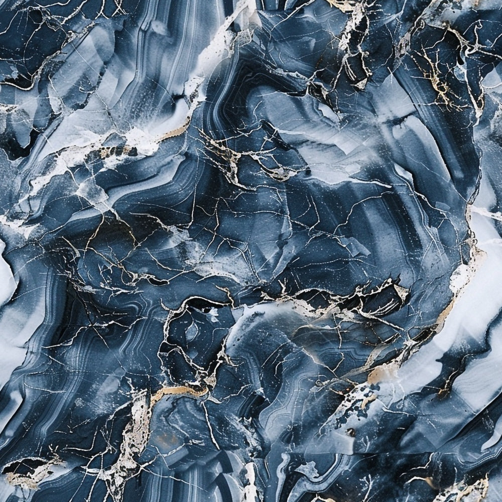 marble texture, navy blue, slate blue, gray, white, gold veining, cracked pattern, natural stone, abstract design, swirled pattern,, fabric panel, luxury aesthetic, sophisticated pattern, mineral veins, geological texture, marbled effect, contemporary style, decorative fabric, crafting material