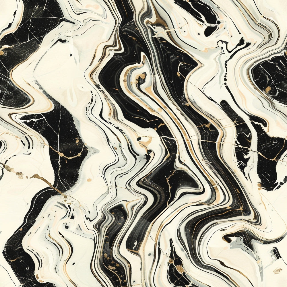 black, white, cream, beige, gold accents, marble pattern, swirled design, fluid lines, wavy texture, abstract art, modern style, luxurious appearance,, fabric panel, sophisticated mood, natural stone effect, flowing movement, organic shapes, contemporary design, neutral palette
