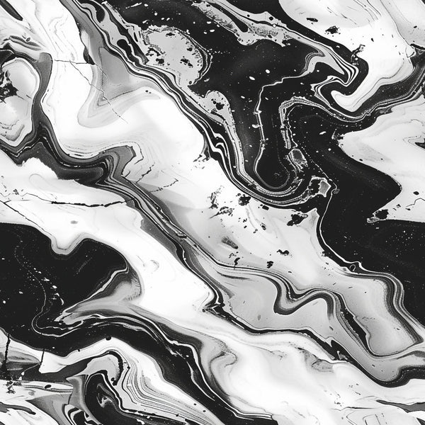 black, white, gray, marble pattern, swirled design, fluid lines, abstract art, organic shapes, flowing texture,, fabric panel, monochrome, liquid marble, contemporary style, artistic swirls, natural stone texture, marbled effect