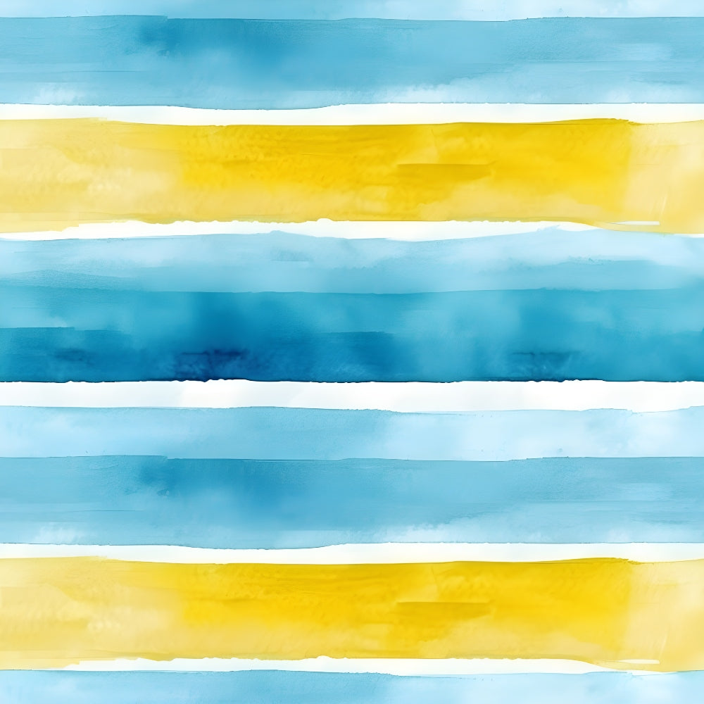 azure blue, lemon yellow, watercolor stripes, horizontal bands, mediterranean colors,, fabric panel, ocean blues, sunny yellow, painted texture, coastal theme, summer palette, striped pattern, brushstroke effect, seaside inspiration, bright colors, cotton fabric, craft material, sewing panel, beach vibes