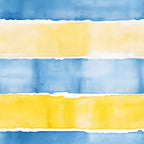 azure blue, lemon yellow, watercolor stripes, horizontal bands, mediterranean colors,, fabric panel, soft washes, organic edges, coastal palette, sunny yellow, sky blue, abstract stripes, flowing bands, summery tones, gentle transitions, painterly style, serene mood, cotton fabric, quilting material