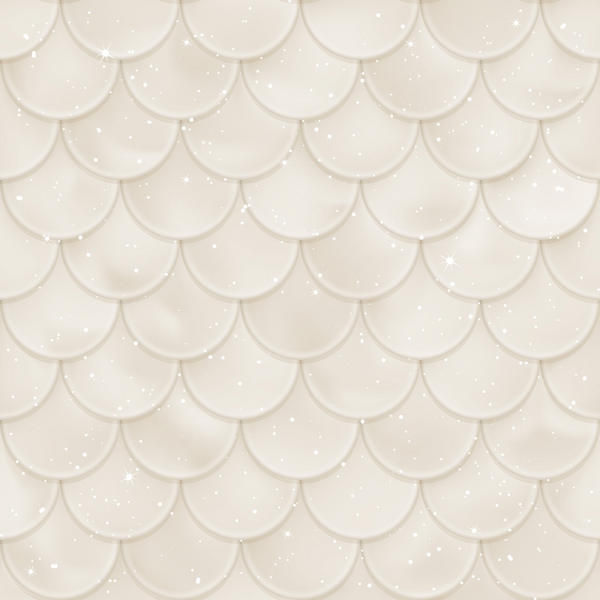 mermaid scales, fish scales, scalloped pattern, cream, beige, neutral tones, sparkly, glittery, shimmery,, fabric panel, overlapping scales, geometric pattern, ocean theme, aquatic design, whimsical, dreamy, soft palette, repetitive pattern, coastal