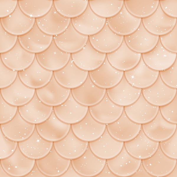 peach, coral, blush pink, mermaid scales, scalloped pattern, shimmery, sparkles, stars, iridescent, ocean themed, fantasy, whimsical,, fabric panel, geometric scales, nautical, magical, dreamy, soft pastels, repetitive pattern