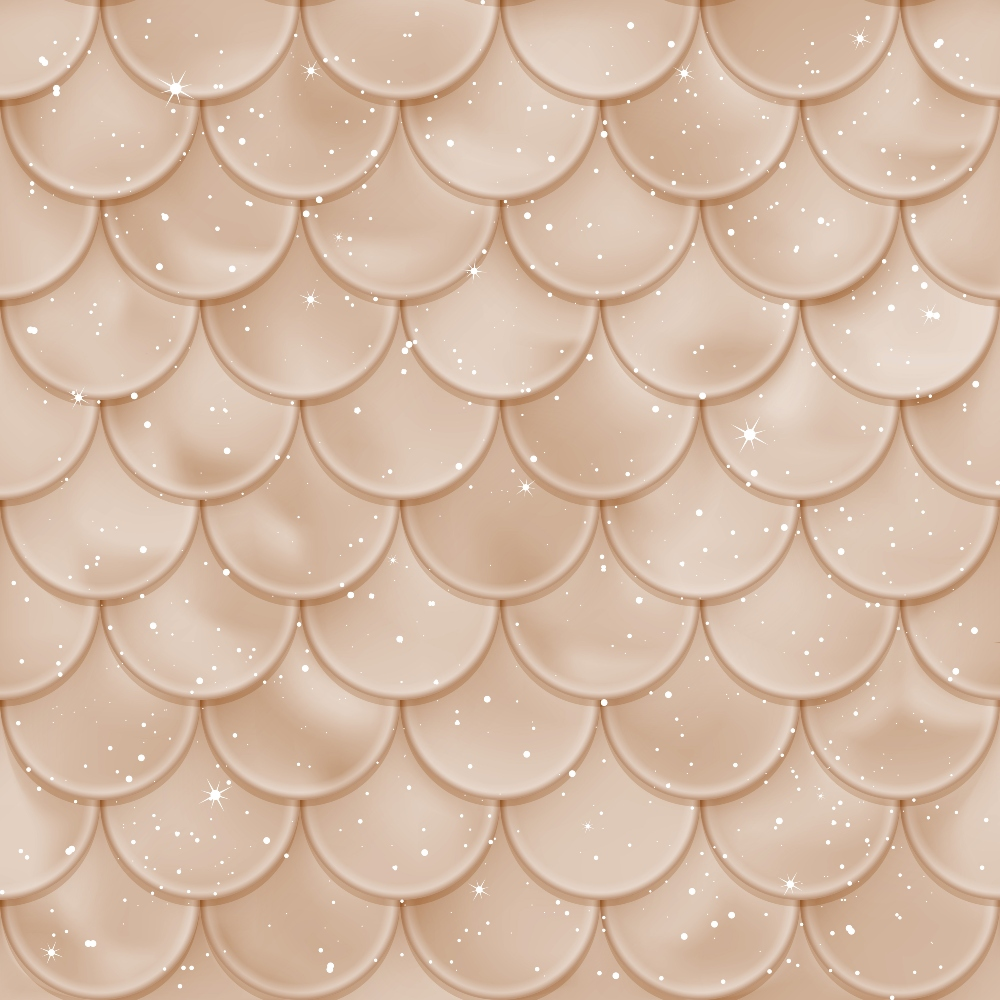 mermaid scales, fish scales, peach, blush pink, nude, beige, champagne, sparkles, glitter, stars, shimmery, iridescent, overlapping scales, scalloped pattern, fantasy, magical, ocean theme, aquatic,, fabric panel, dreamy, ethereal