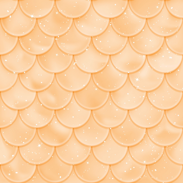 peach, coral, orange, mermaid scales, fish scales, scalloped pattern, geometric design, shimmery, sparkles, glittery, iridescent, ocean themed, aquatic, fantasy, whimsical,, fabric panel, repetitive pattern, overlapping scales, nautical