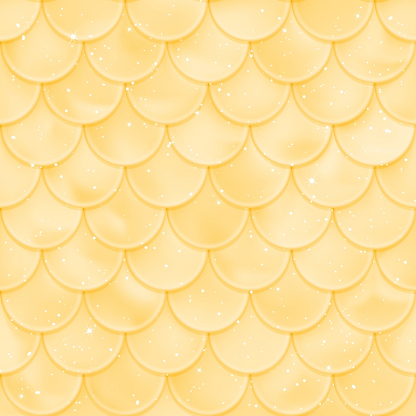 golden yellow, mermaid scales, scalloped pattern, overlapping scales, shimmery texture, sparkles, dots, geometric design, fish scales, ocean theme, aquatic pattern,, fabric panel, repetitive motif, seamless pattern, lustrous finish, warm tones, nautical theme, fantasy design, textured appearance