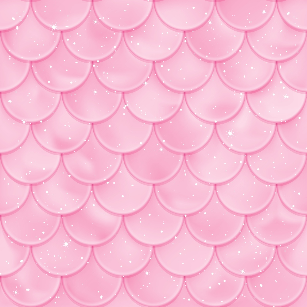 pink, mermaid scales, scalloped pattern, sparkles, shimmer, fantasy, whimsical,, fabric panel, magical, iridescent, geometric scales, pastel pink, glittery, oceanic, sea-inspired, repetitive pattern, dreamy, enchanted, cotton fabric