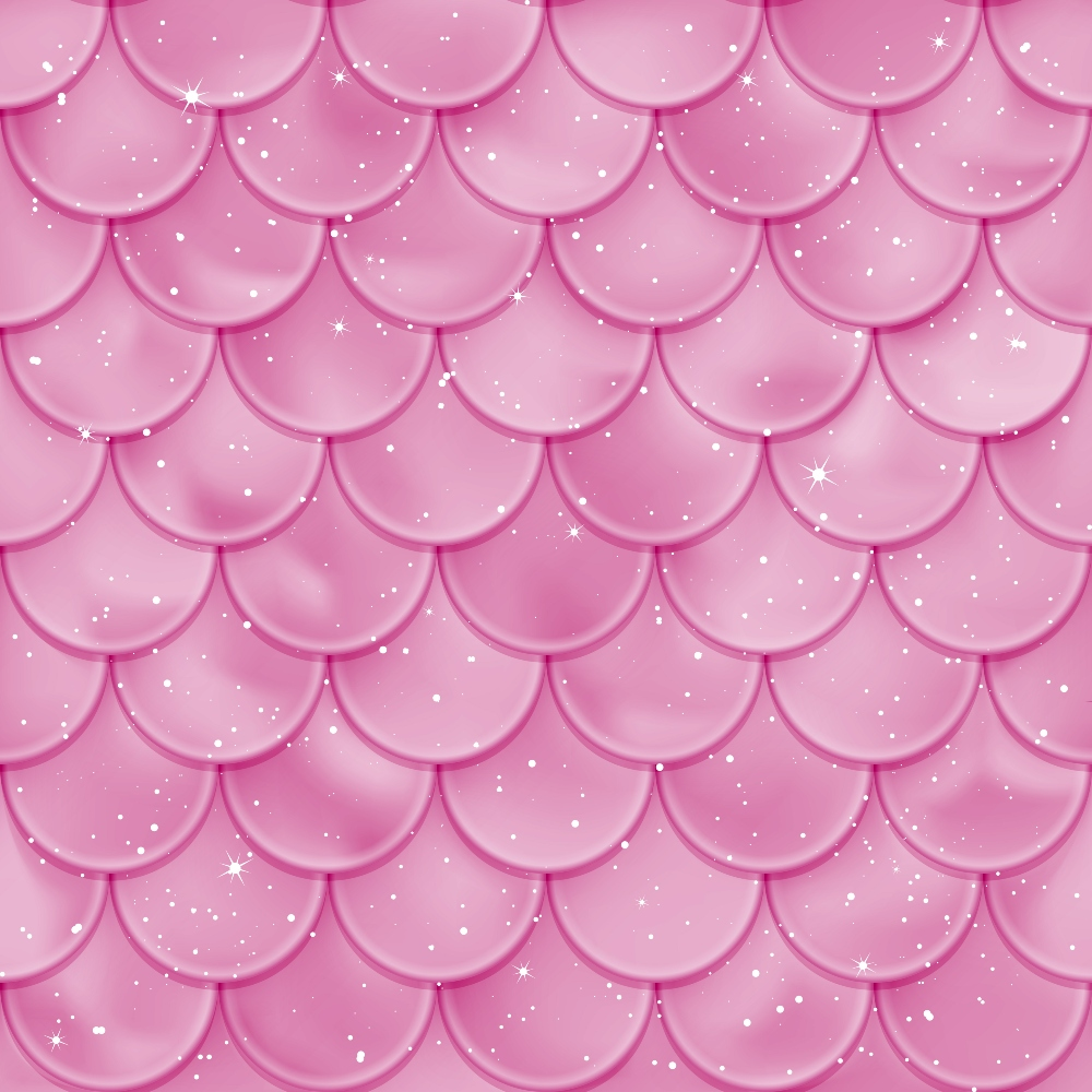 pink, mermaid scales, scalloped pattern, shimmer, sparkles, stars, iridescent, fantasy, magical, ocean theme, aquatic, fish scales, repetitive pattern,, fabric panel, whimsical, dreamy, pastel pink, overlapping scales, nautical