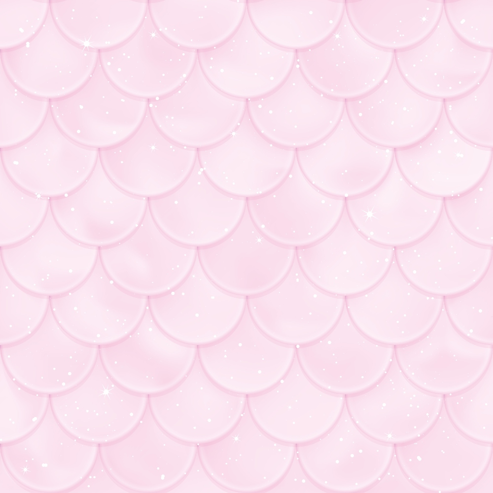 pink, mermaid scales, scalloped pattern, pastel pink, light pink, sparkles, shimmer, fantasy, whimsical, overlapping scales, fish scales, cotton fabric, quilting fabric, fabric panel, magical, dreamy, soft pink, repetitive pattern, geometric scales, underwater theme