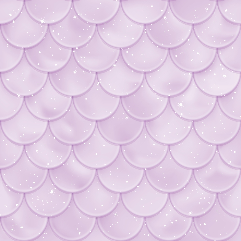 lavender, purple, lilac, mermaid scales, fish scales, scalloped pattern, geometric design, sparkles, stars, glitter effect, iridescent, fantasy theme, whimsical, magical, ocean inspired,, fabric panel, seamless pattern, overlapping scales, dreamy aesthetic