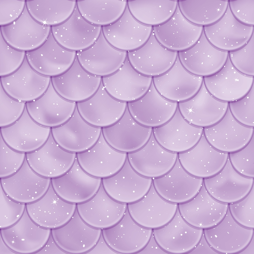 purple, lavender, lilac, mermaid scales, fish scales, scalloped pattern, overlapping scales, sparkles, glitter, stars, shimmer, iridescent, fantasy, magical, underwater, ocean theme,, fabric panel, whimsical, dreamy