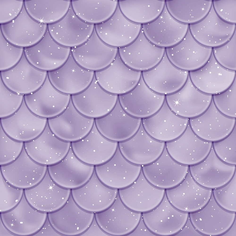 purple, lavender, mermaid scales, fish scales, scalloped pattern, shimmery, sparkles, stars, iridescent, fantasy, magical, ocean theme, aquatic,, fabric panel, whimsical, dreamy, pastel purple, overlapping scales, mystical