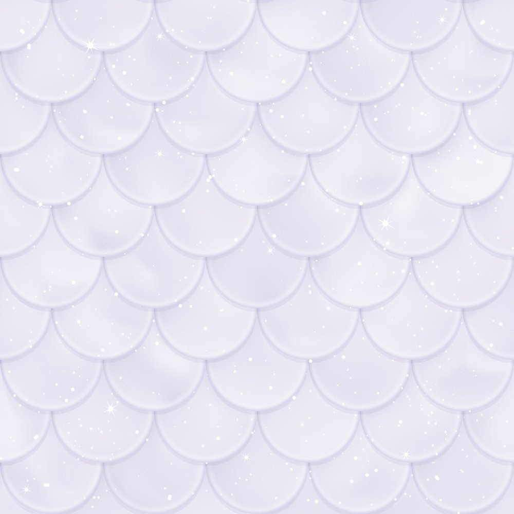 lavender, purple, pale lilac, mermaid scales, scalloped pattern, overlapping scales, sparkles, glitter dots, shimmery, iridescent, whimsical, magical, ocean themed, mythical,, fabric panel, seamless repeat, geometric scales, fantasy motif, dreamy
