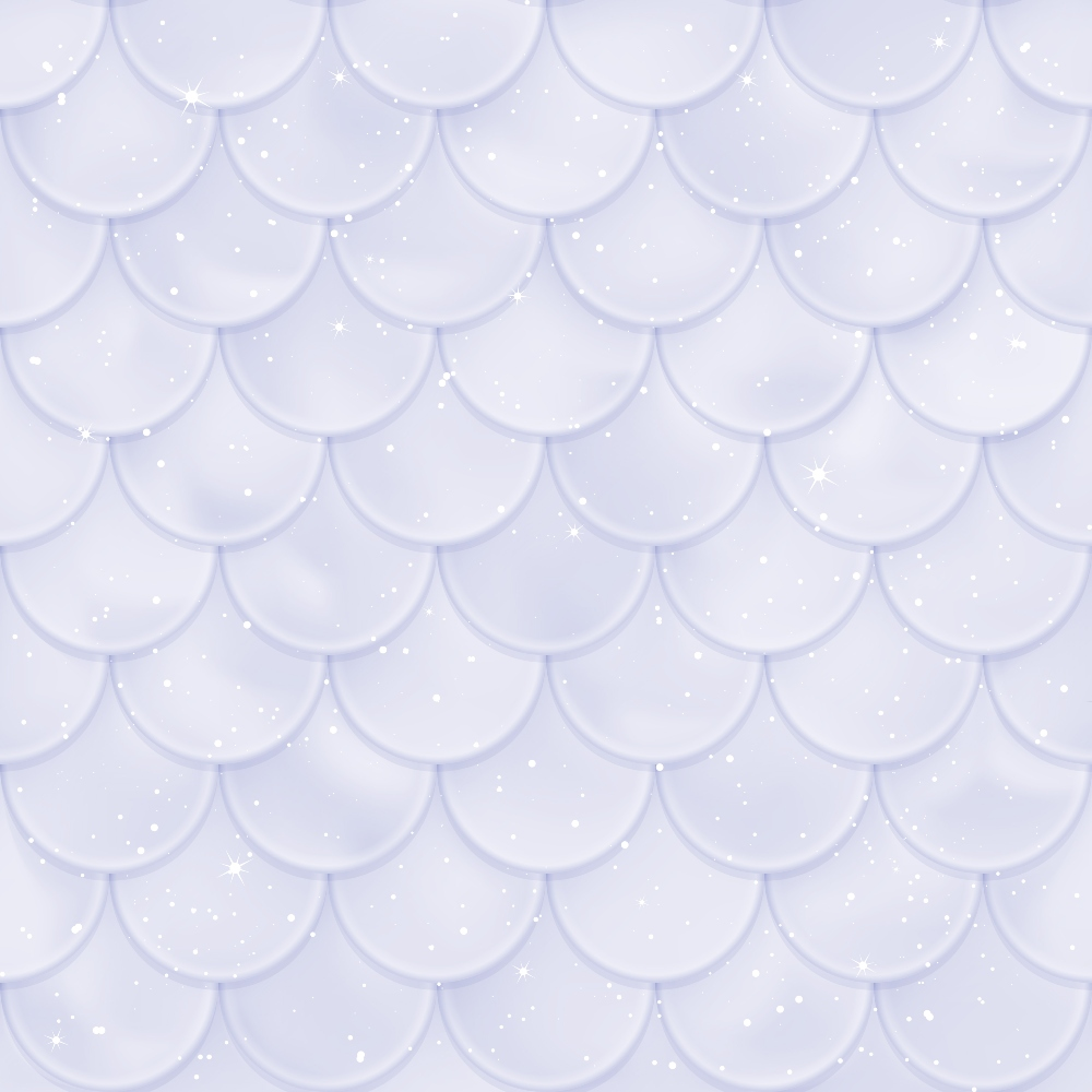 mermaid scales, fish scales, lavender purple, pale purple, soft violet, shimmery sparkles, white stars, glittery dots, overlapping scales, scalloped pattern,, fabric panel, whimsical design, fantasy theme, ocean inspired, magical mood, iridescent effect, repeating pattern, crafting material, sewing fabric