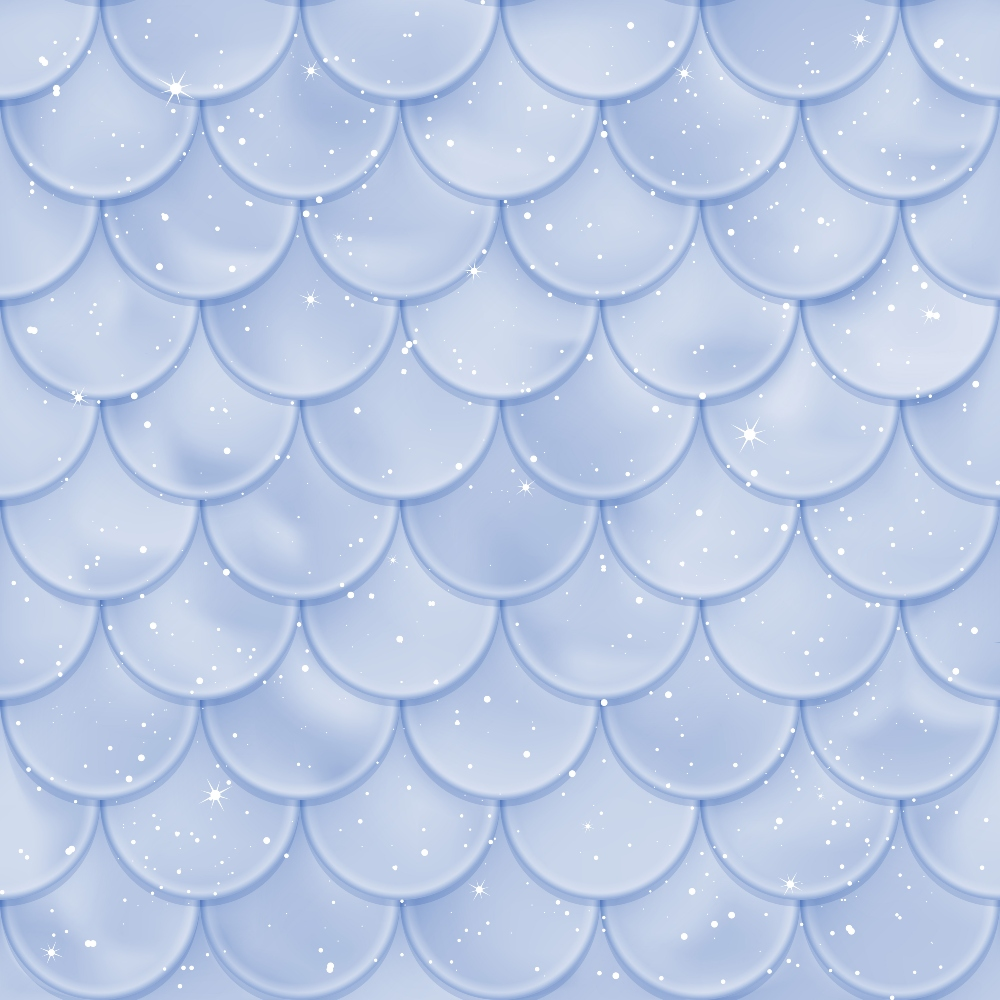 periwinkle blue, lavender, mermaid scales, scalloped pattern, overlapping scales, sparkles, starlight, shimmery effect, iridescent, ocean theme, aquatic pattern,, fabric panel, magical, whimsical, fantasy, sea creature inspired, gradient blue, ethereal, dreamy aesthetic